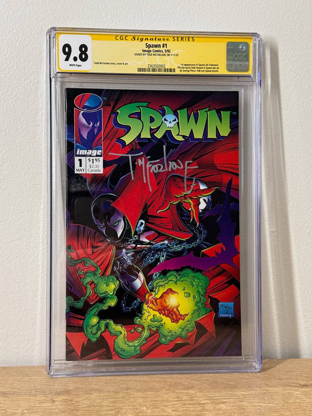 Spawn #1 CGC 9.8 SS Signed Todd McFarlane - 1st Appearance Al Simmons Image 1992