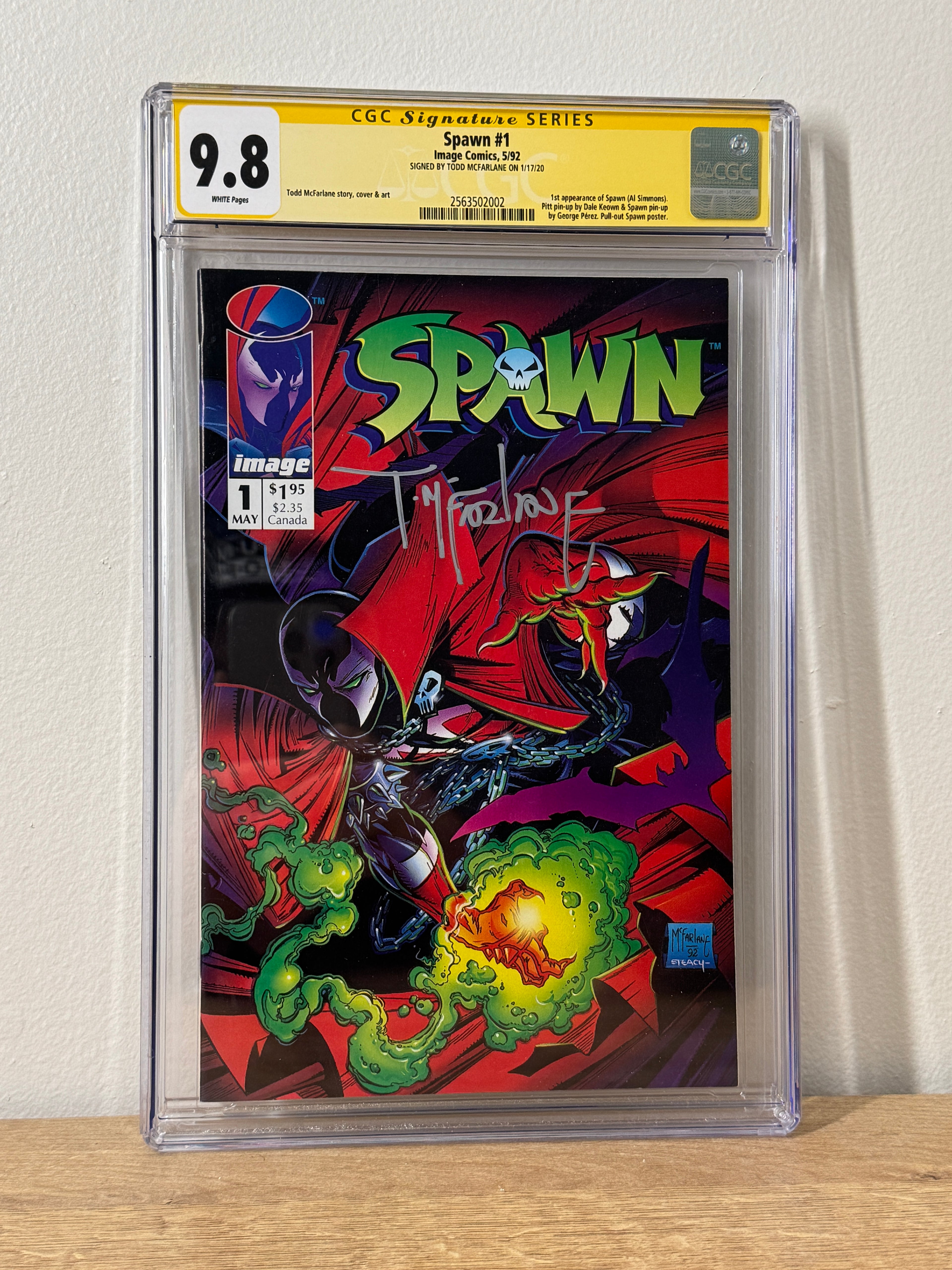 Spawn #1 CGC 9.8 SS Signed Todd McFarlane - 1st Appearance Al Simmons Image 1992