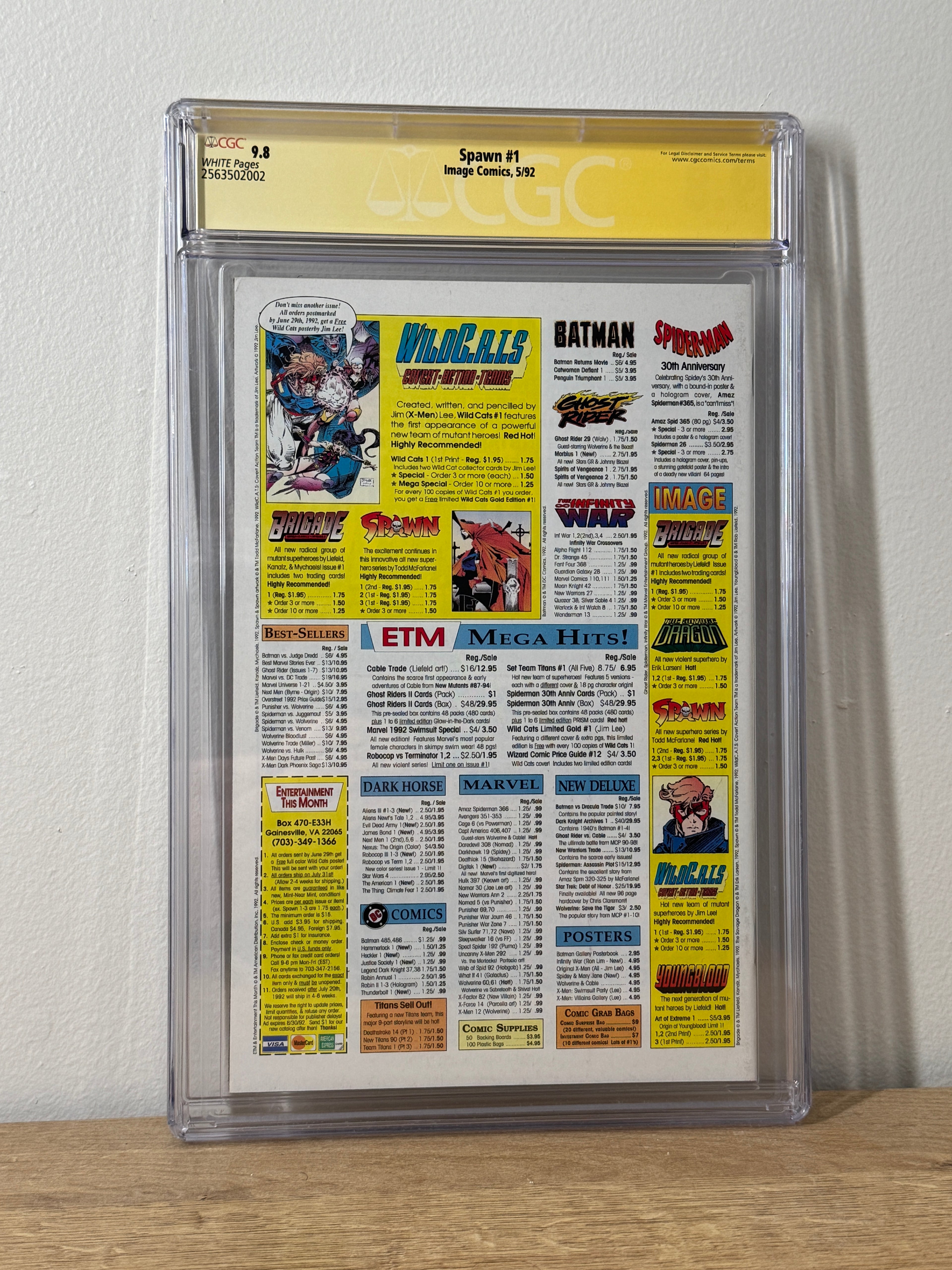 Spawn #1 CGC 9.8 SS Signed Todd McFarlane - 1st Appearance Al Simmons Image 1992