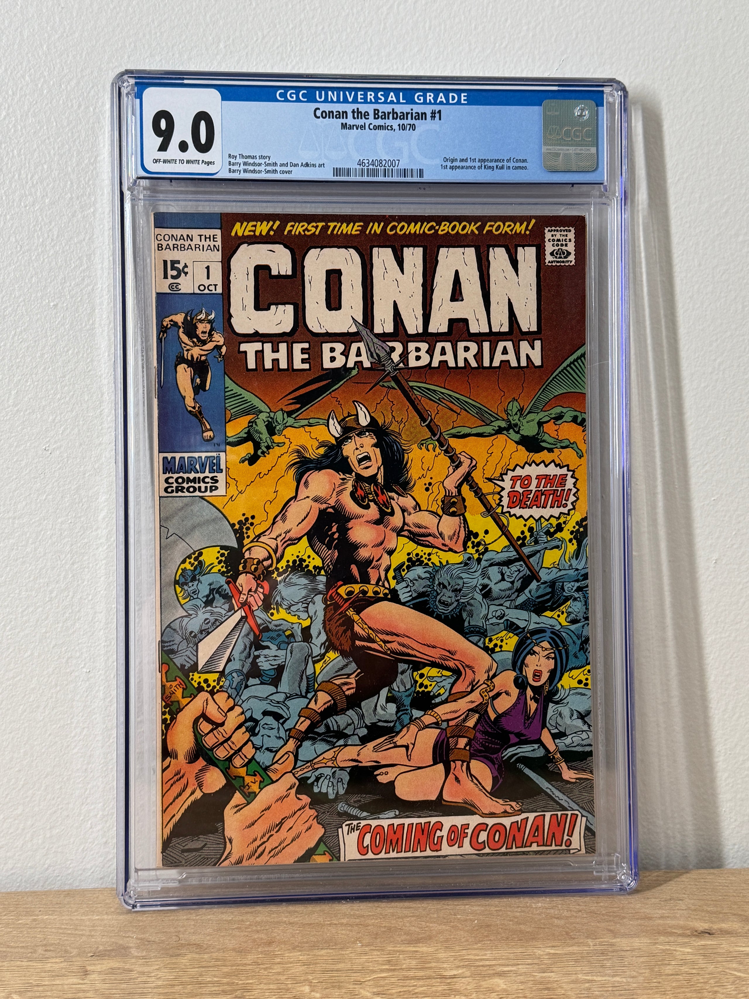 Conan the Barbarian #1 CGC 9.0 OW/W Pages 1st Appearance Conan Key Marvel 1970