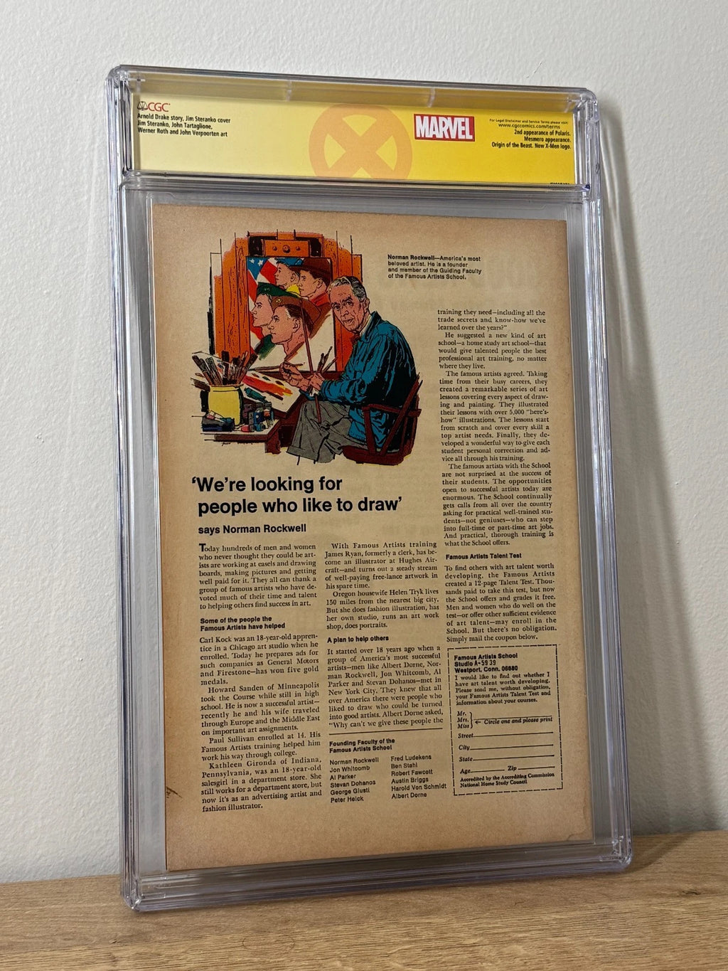 X-Men #50 CGC 7.0 SS Signed Jim Steranko - 2nd App Polaris - Origin Beast Key